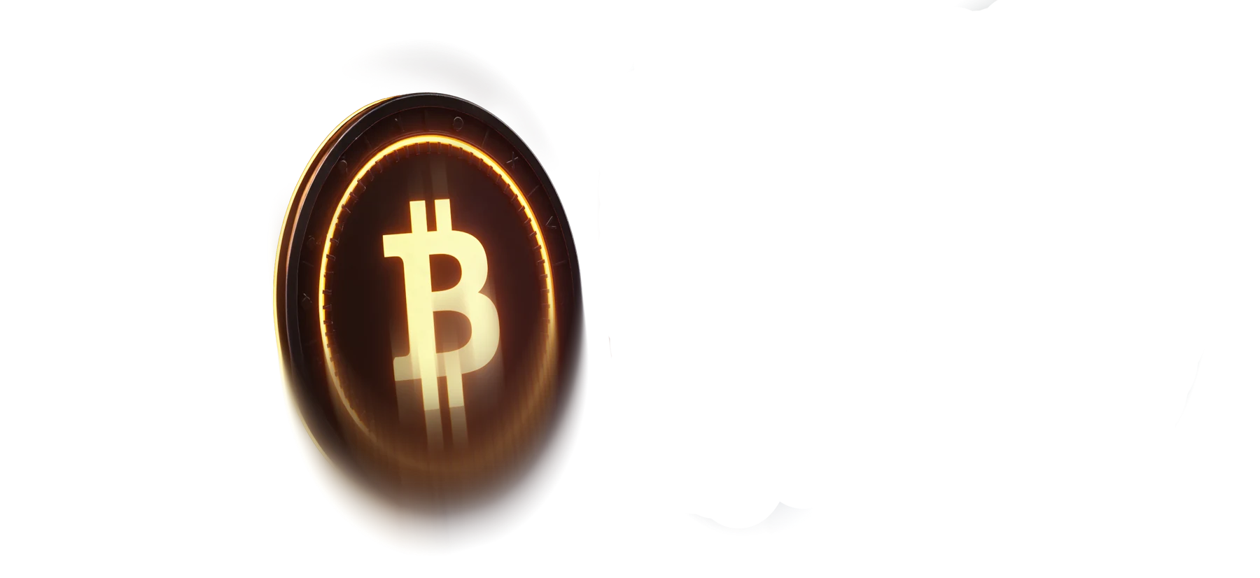 Glowing Bitcoin coin shown for crypto deposits and withdrawals at Here2Win Casino