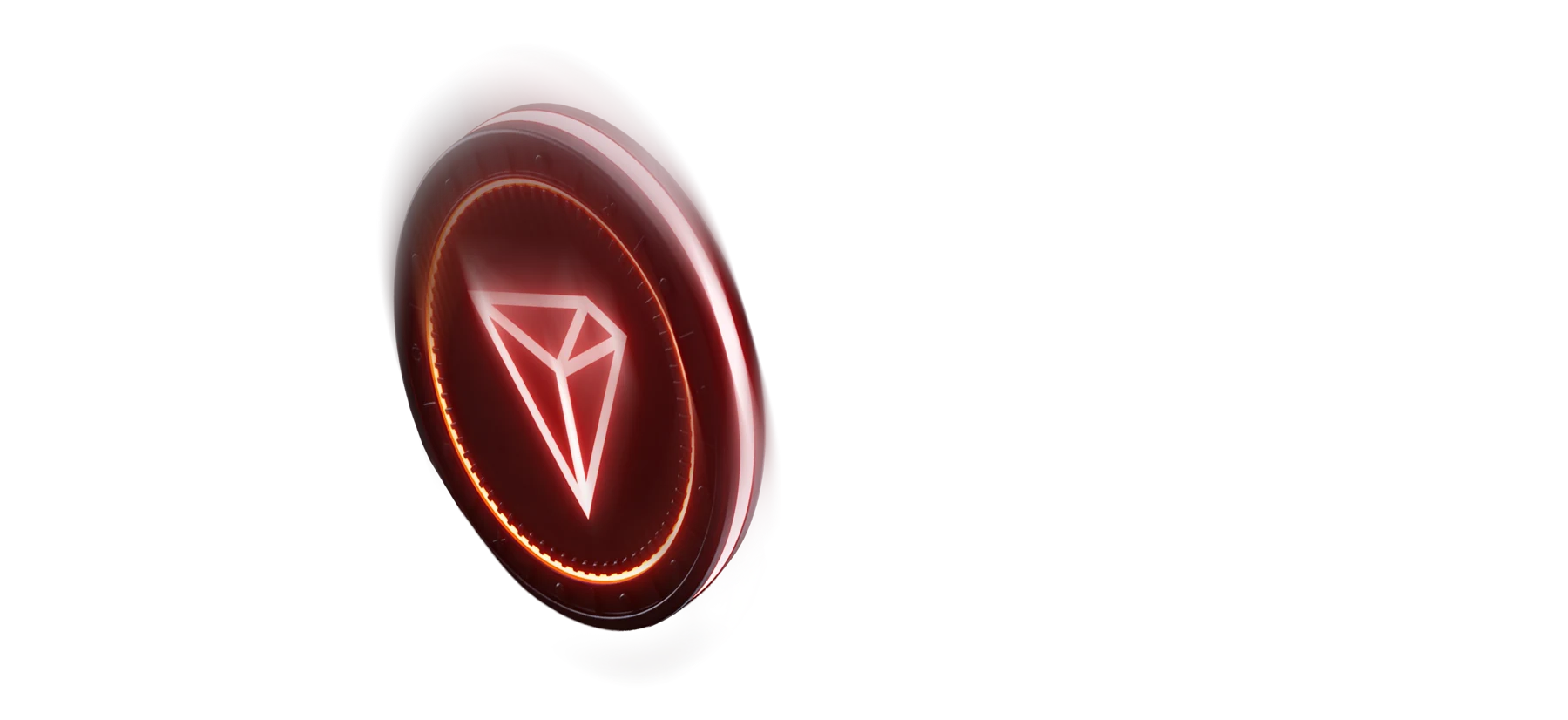 Red glowing Tron coin among the crypto cashier routes for Australians at Here2Win Casino
